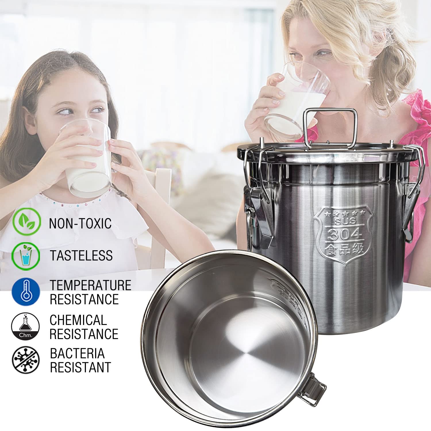 6L Goat Milking Machine - Portable Electric Adjustable Speed Pulsating Vacuum Pump with Food Grade 304 Stainless Steel Bucket & Auto Stop Valve | Perfect for Small Farms, Homesteads & Dairy Goat Operations (Classic Model)