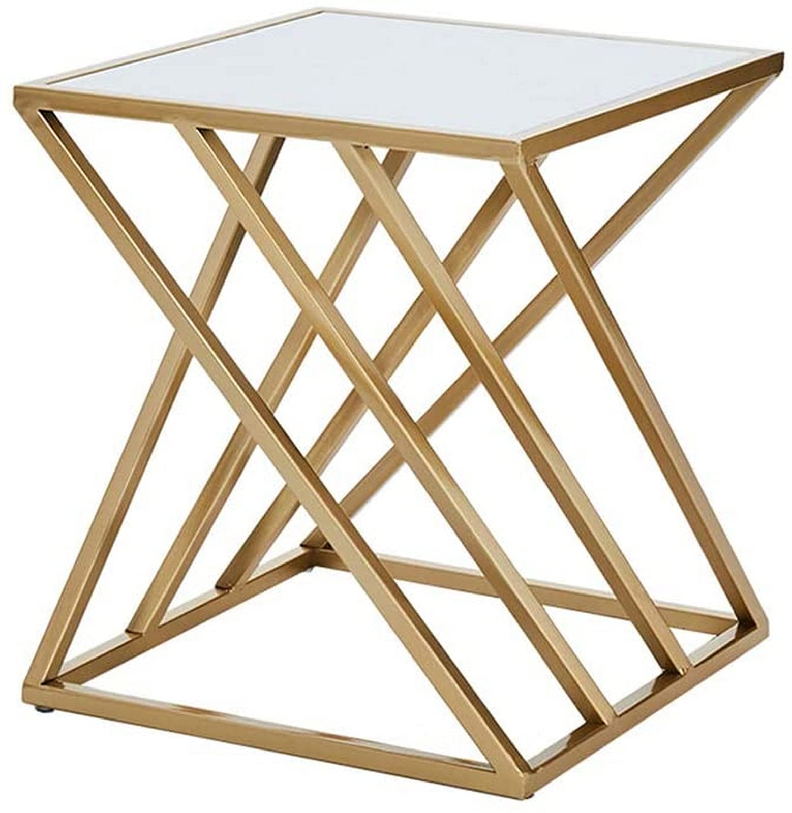 Marble Effect Nesting Coffee Tables with Metal Frame - Set of 3 Gold Side Tables for Living Room, Bedroom & Office (40x40x45cm) | Modern End Tables for Small Spaces, Home Decor & Coffee Table Styling