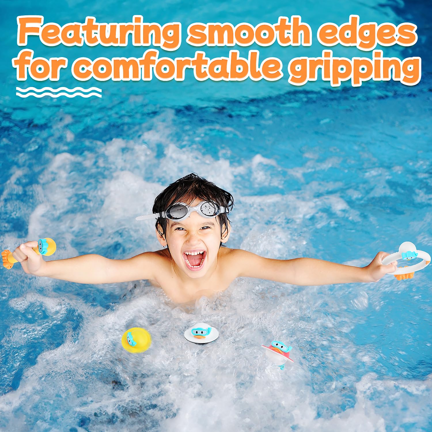 **9 PCS Kids Pool Diving Toys Set - Colorful Swimming Diving Rings & Duck Dive Sticks for Ages 4-12 - Fun Outdoor Underwater Games for Summer Pool Parties & Family Swim Time**