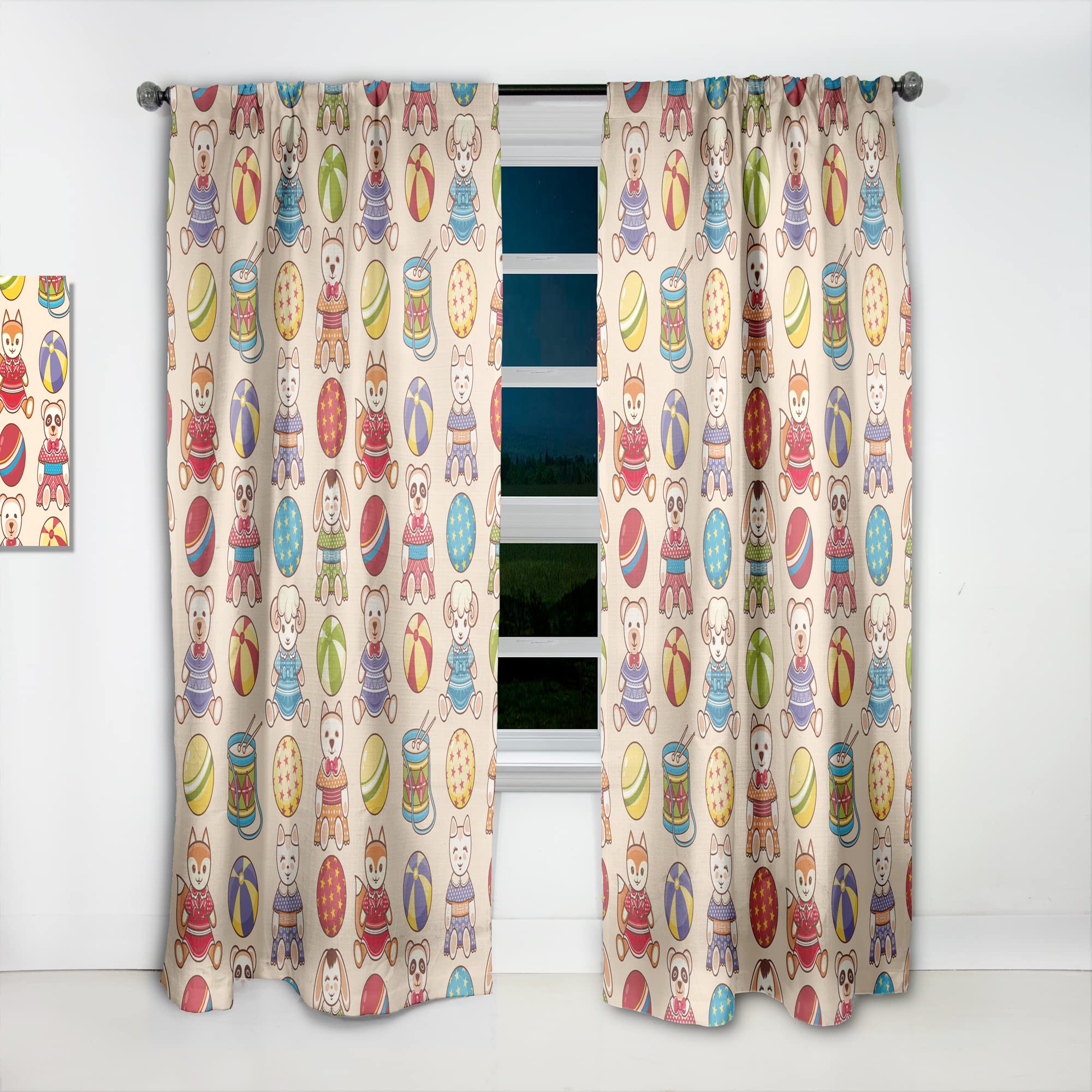 DesignQ Kids Themed Blackout Curtains - Thermal Insulated Nursery & Playroom Window Drapes - Single Panel 52x63 Inches for Bedroom & Living Room - Blocks Light & Noise for Better Sleep & Playtime