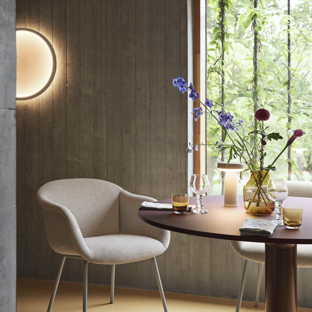 MUUTO Calm Wall Lamp - Modern Scandinavian Design, White/Grey, 68cm - Perfect for Bedroom, Living Room & Office Lighting
