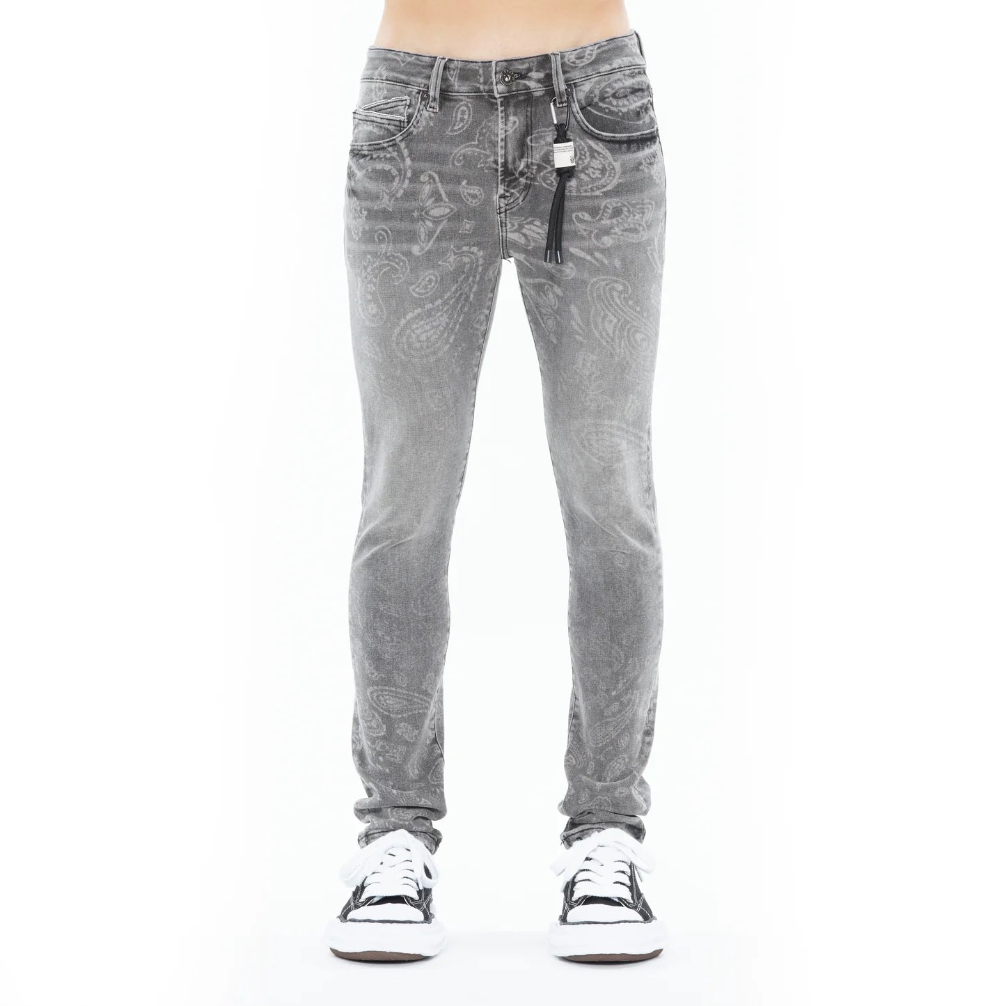 CULT OF INDIVIDUALITY Punk Super Skinny 601 Jeans - Paisley Print High Waist Stretch Denim Pants for Women | Perfect for Concerts, Night Out and Alternative Fashion
