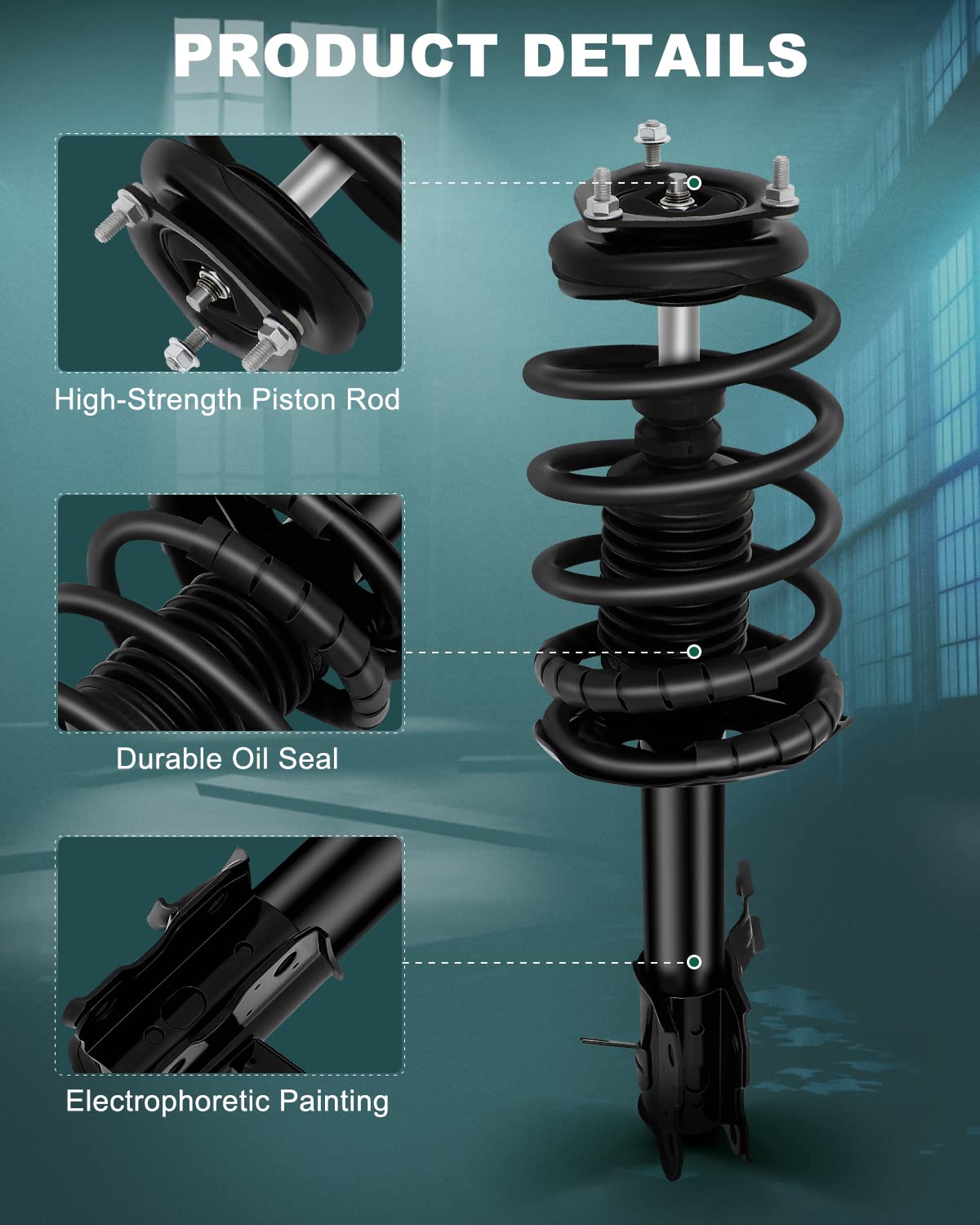 AUTOMUTO Quick-Strut Complete Strut Assembly - Compatible with 2002-2006 Nissan Sentra - Front & Rear Suspension Replacement - Perfect for Smooth Ride & Enhanced Handling