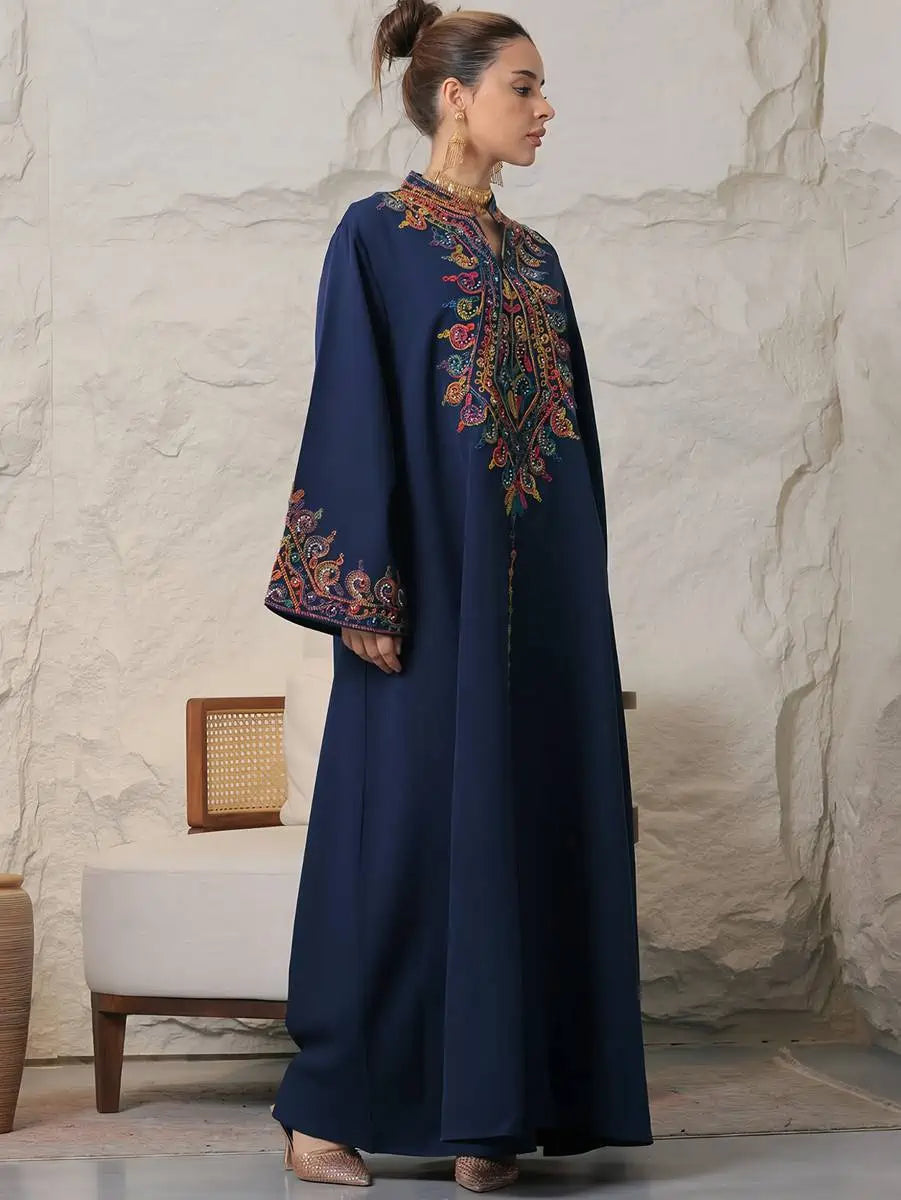 Elegant Eid Outfits for Women - Embroidered Mukhawar Caftan Dress #254065 | Perfect for Eid Celebrations, Weddings & Special Occasions