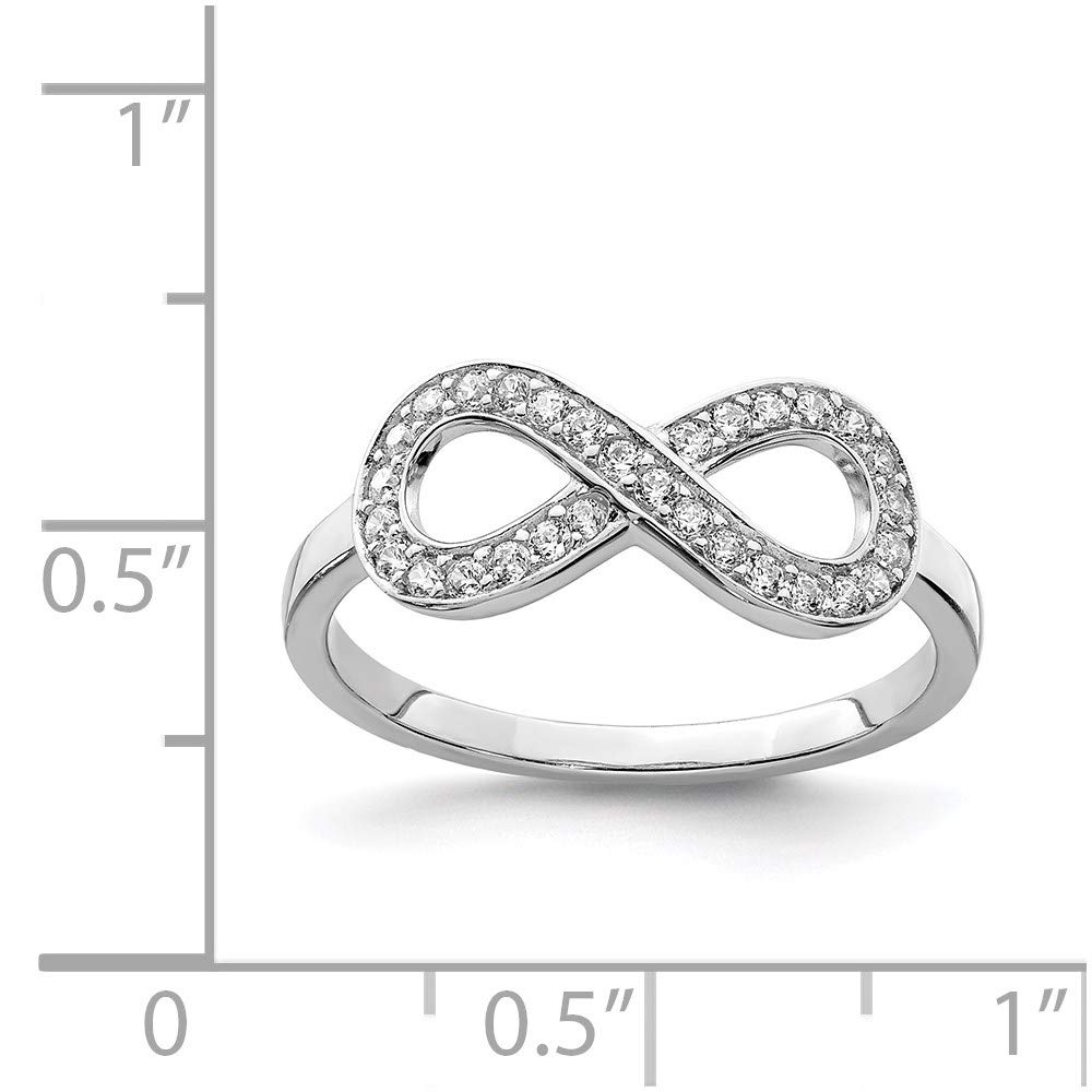 925 Sterling Silver Cubic Zirconia Infinity Ring for Women - Elegant Fine Jewelry Gift for Her - Perfect for Anniversaries, Birthdays & Valentine's Day