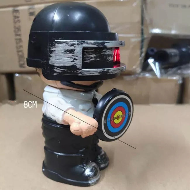 PUBG Plush Doll Electric Shooting Target - Interactive Gaming Toy for FPS Training & Fun - Perfect for Video Game Fans, Airsoft, and Nerf Gun Practice