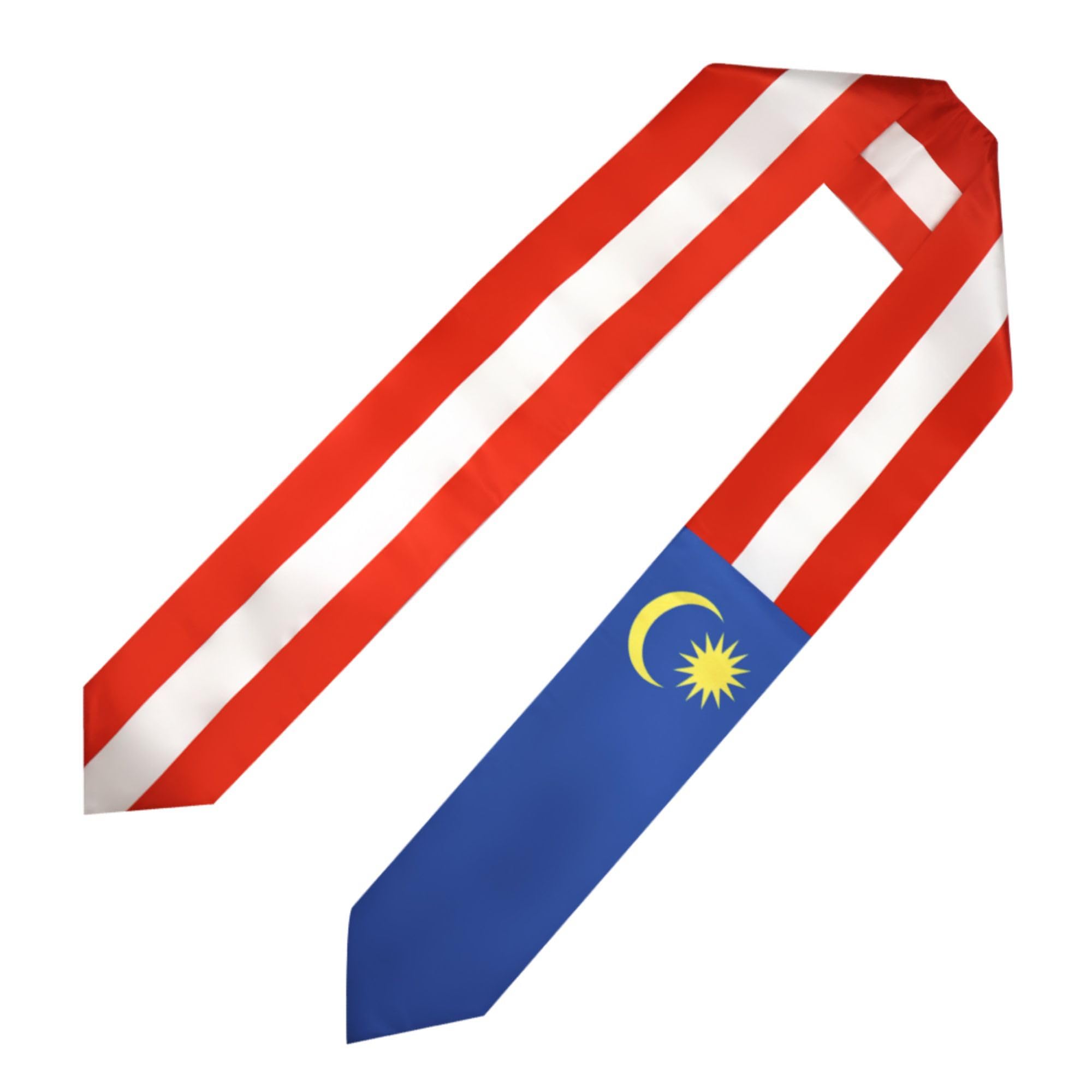 Malaysia Flag Graduation Stole - 180x13cm Double Sided Sash for International Students - Study Abroad Graduation Gift & Decoration - Perfect for University Ceremonies, Cultural Events & Photo Shoots