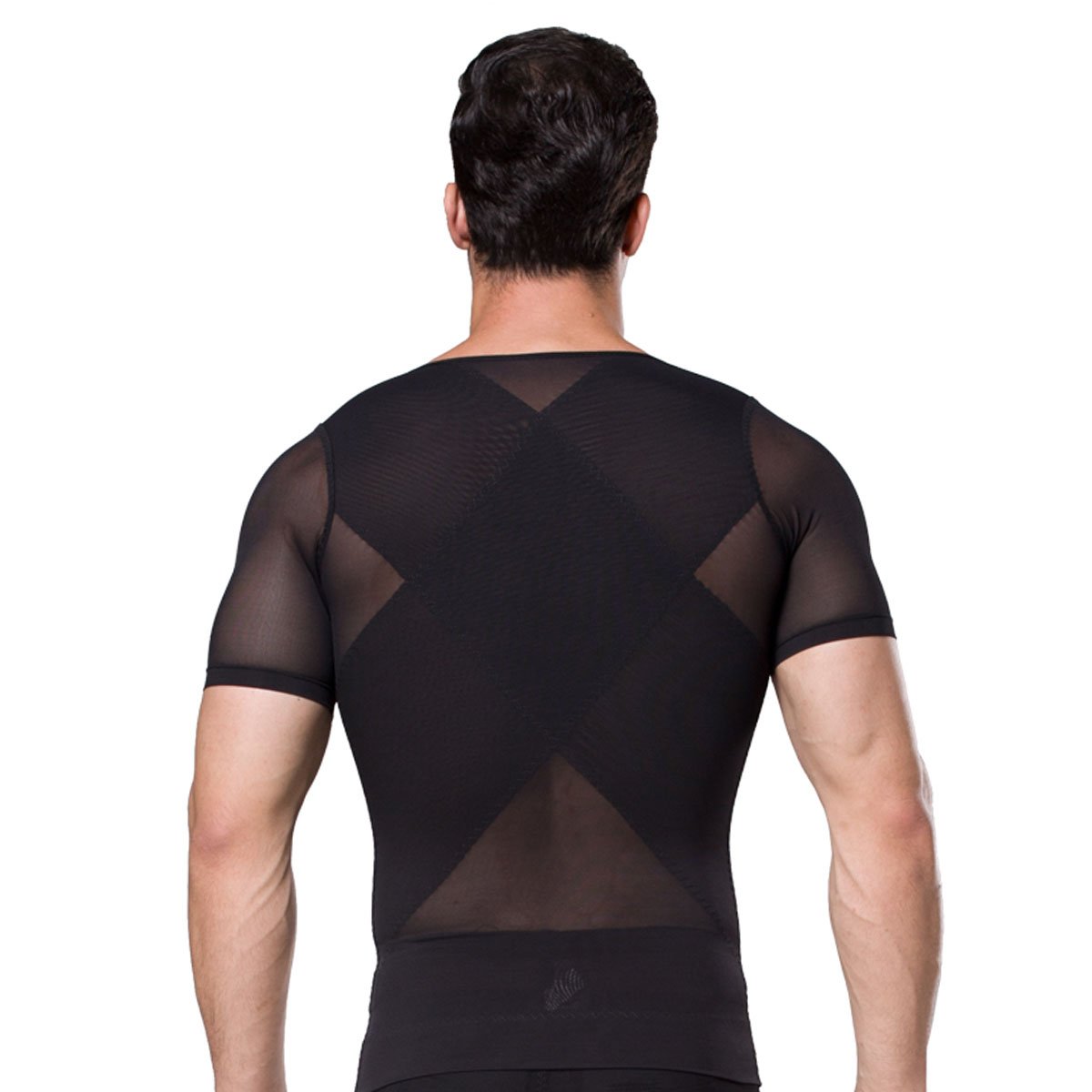 FEOYA Men's Slimming Body Shaper Tank Top with Zipper - Tummy Control Compression Undershirt for Workout & Everyday Wear