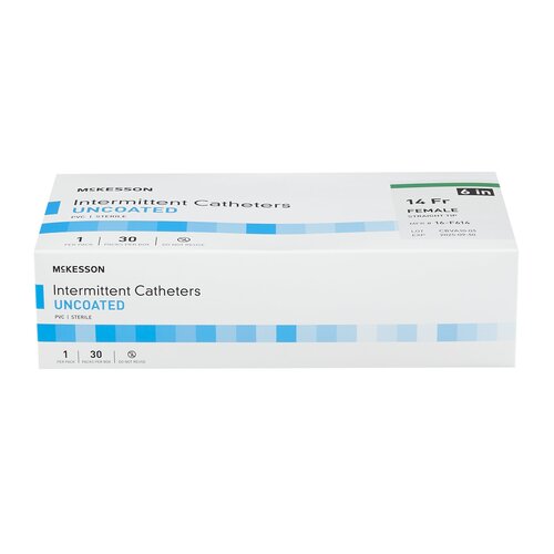 McKesson Straight Tip Uncoated PVC Urethral Catheter - 6 Inch, Various Sizes - Ideal for Medical Procedures & Home Healthcare Use