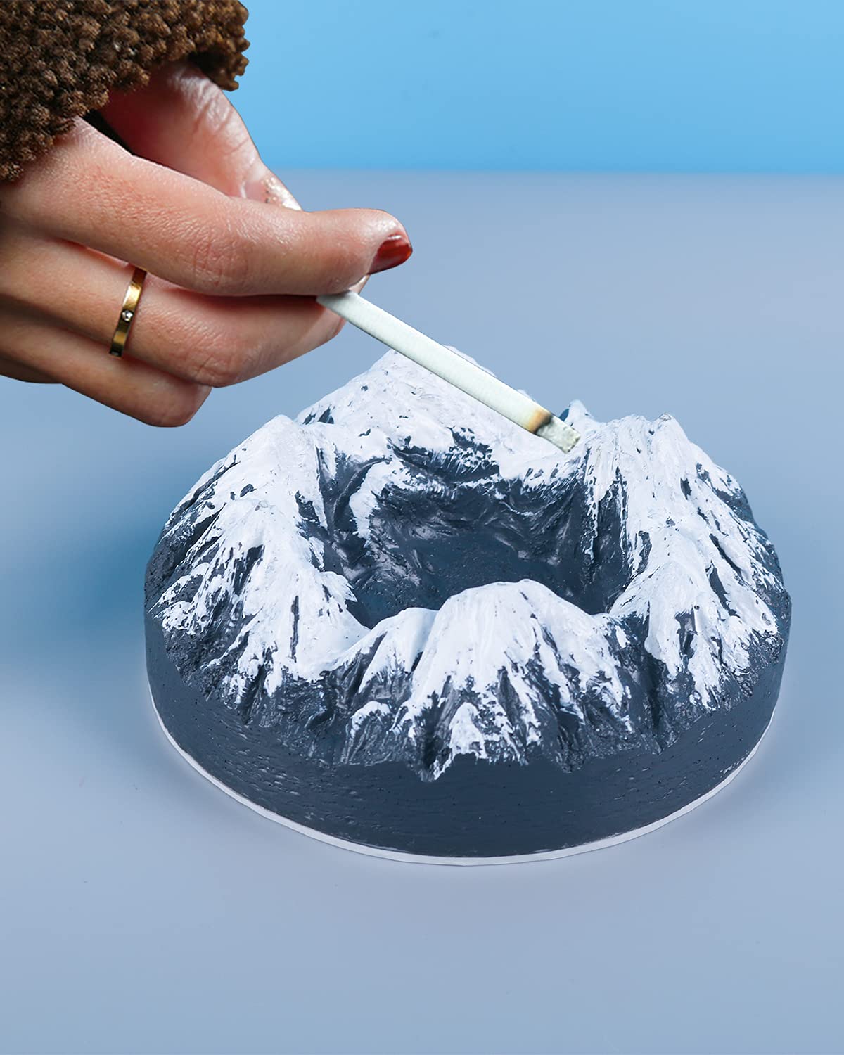 Premium Resin Silicone Molds for DIY Crafts - Snow Mountain Mold for Resin Casting, Ashtrays, Jewelry Dishes & Candle Holders | Blue Glitter Powder Sequins Included | Perfect for Home Decor, Gift Making & Creative Projects