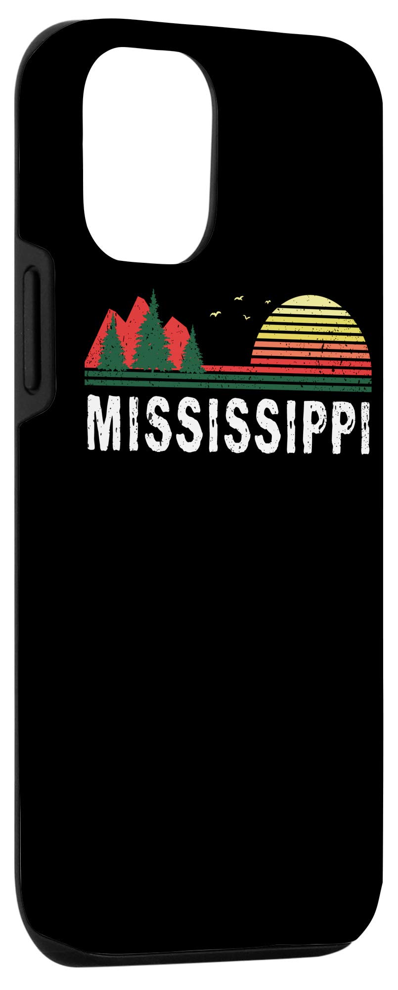iPhone 12/12 Pro Case - Durable Evergreen Sunset Design with Mississippi Souvenir Theme | Perfect for Camping, Hiking & Outdoor Adventures