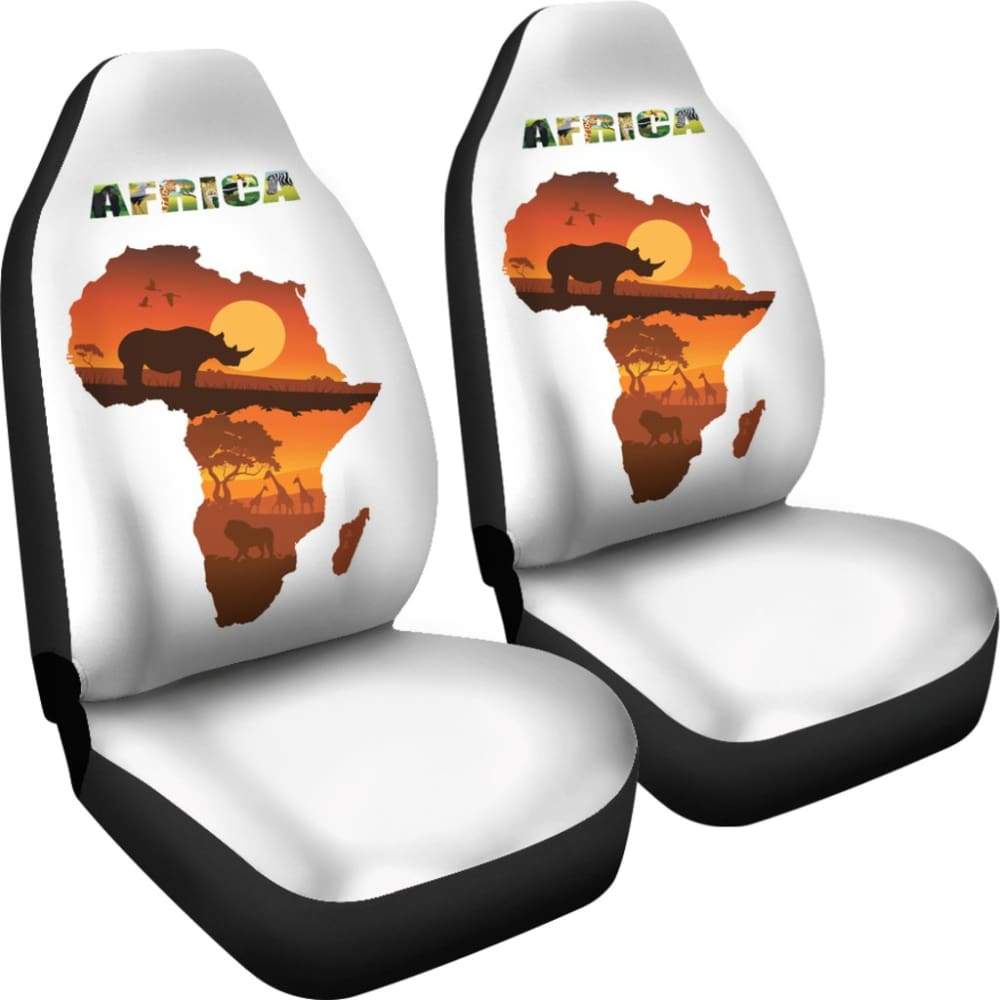 Premium Africa Map Print Car Seat Covers - Universal Fit for Cars, Trucks & SUVs - Durable Neoprene Material - Perfect for Travel Enthusiasts & African Culture Lovers