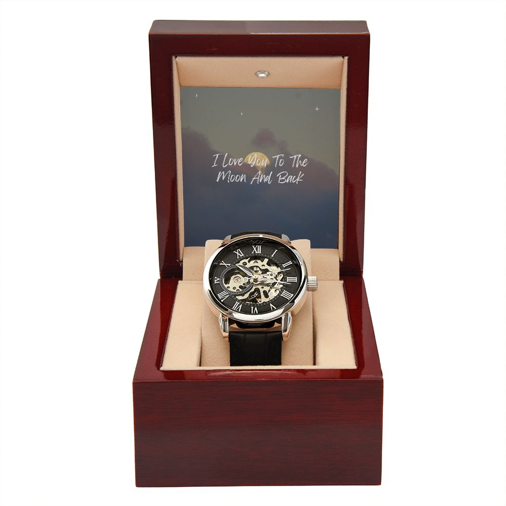 Stylish Openwork Men's Watch - Water Resistant Gift for Husband, Boyfriend or Fiancé - Perfect for Anniversaries, Birthdays & Special Occasions