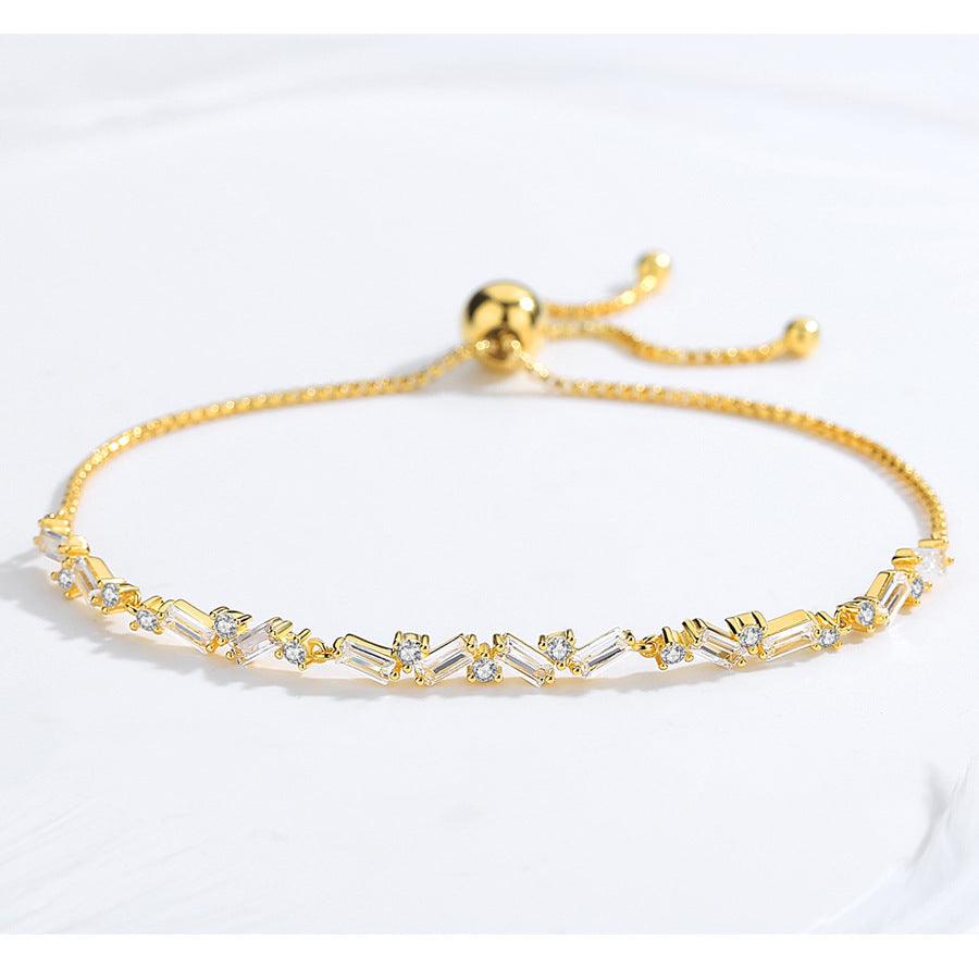 Stylish Women's Fashion Sterling Silver Bracelet with Sparkling Zirconia Stones - Perfect for Everyday Wear, Parties & Special Occasions