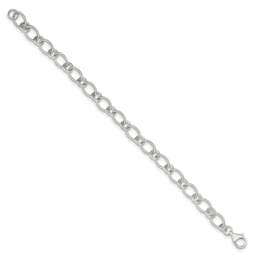 925 Sterling Silver Charm Bracelet with Lobster Clasp - 8.5