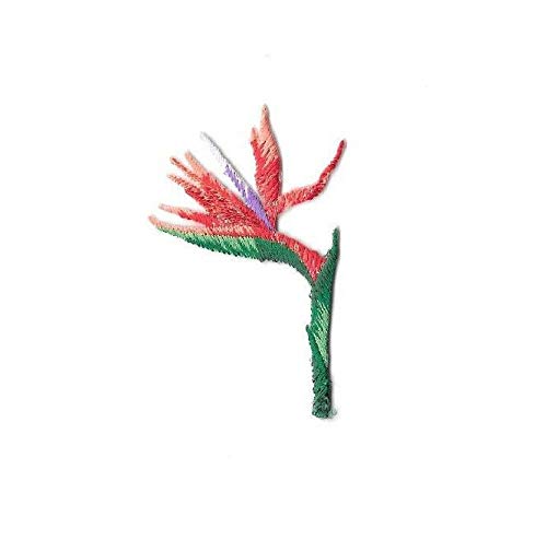 Exotic Bird of Paradise Flower Embroidered Iron-On Patch - Tropical Applique for Jackets, Hats, Bags & DIY Crafts