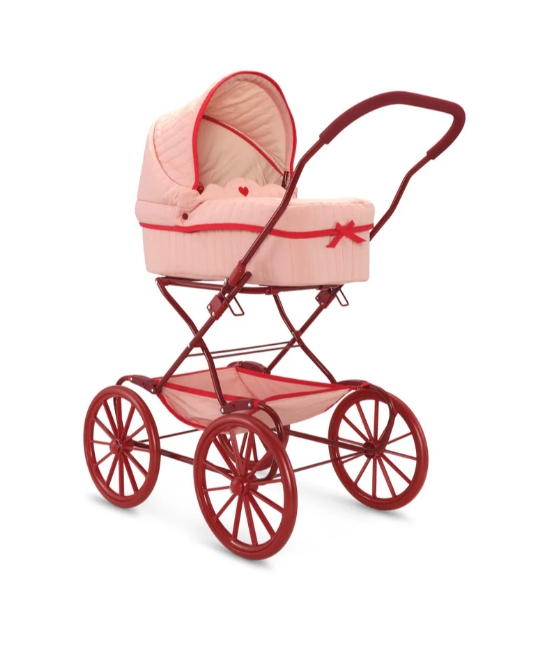 KONGES SLOJD Doll Stroller (Pram) - Premium Wooden Baby Doll Pushchair for Toddlers & Kids | Perfect for Pretend Play, Outdoor Walks, and Role-Playing Games