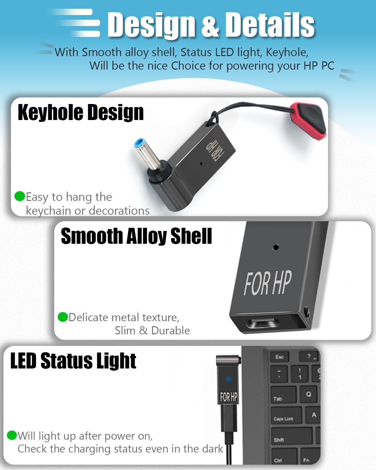 USB C to 4.5mm Charger Converter | 100W PD Fast Charging Adapter | Compatible with HP 15-f211wm 15-f233wm 15-f278nr, HP Envy Pavilion Stream X360 13 15 17 Laptops | Perfect for Travel, Office & Home Charging