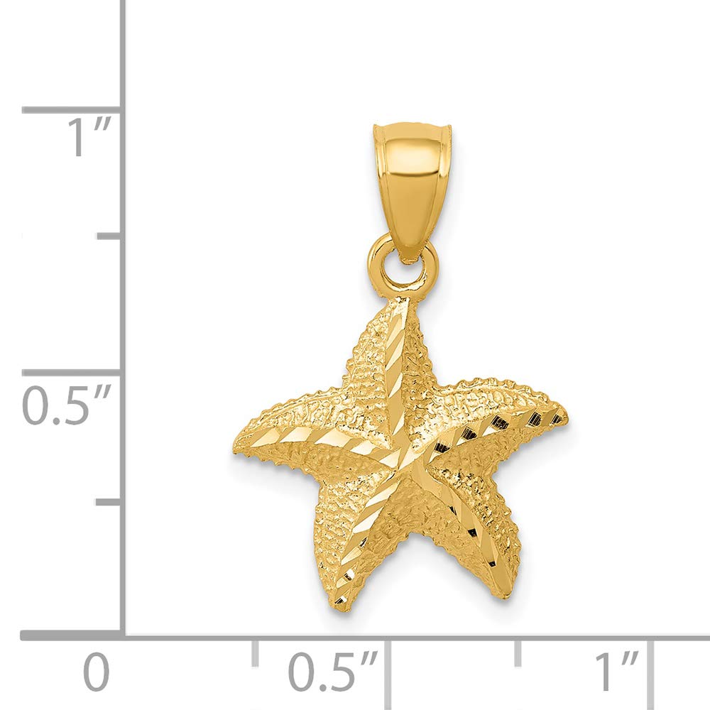 14K Yellow Gold Starfish Charm Pendant - FJC Finejewelers - Perfect for Beach Vacations, Summer Jewelry & Gift Giving