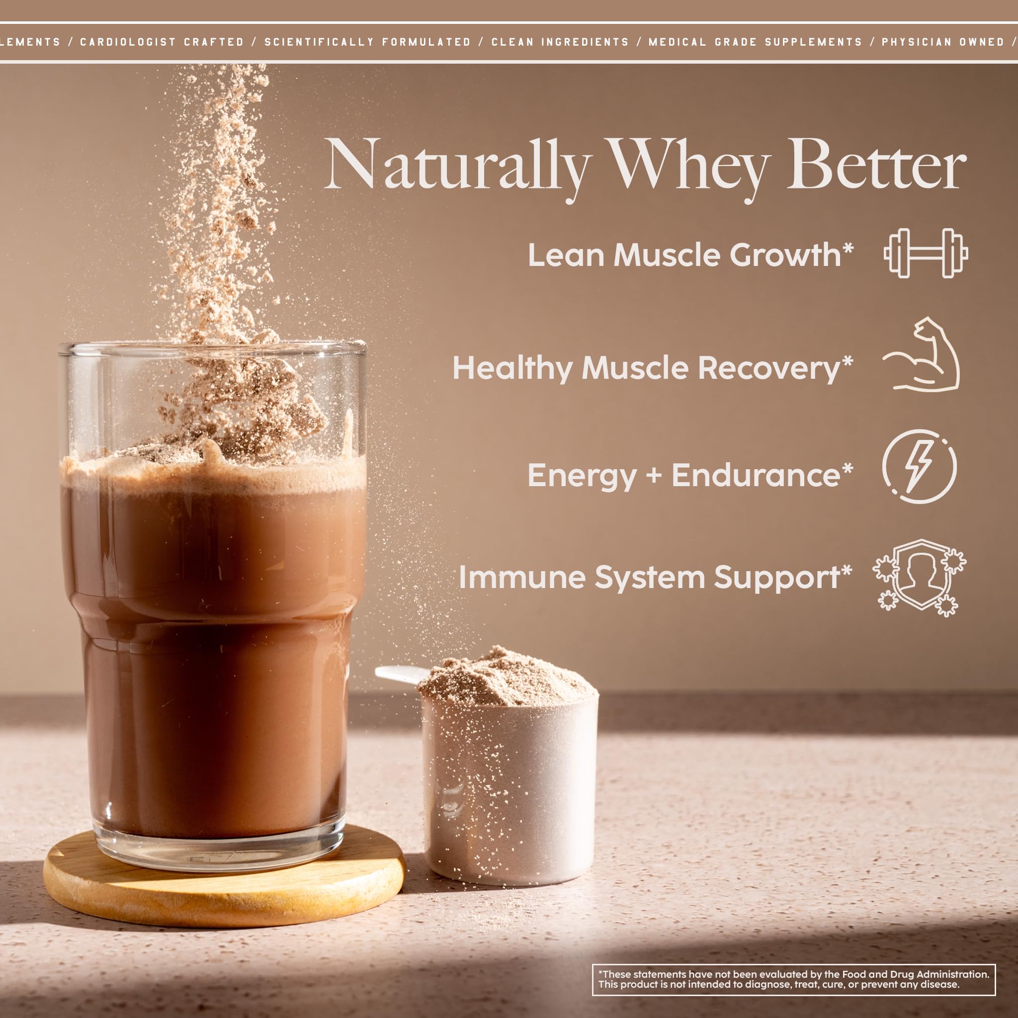 Premium Whey Protein Powder - 24g Protein per Serving, 2 lb, Salted Caramel Flavor, Stevia Sweetened | Ultra-Filtered, Non-GMO, Digestive Enzymes, No Artificial Additives | Post-Workout Recovery, Muscle Building, Healthy Breakfast Shake | Made in USA