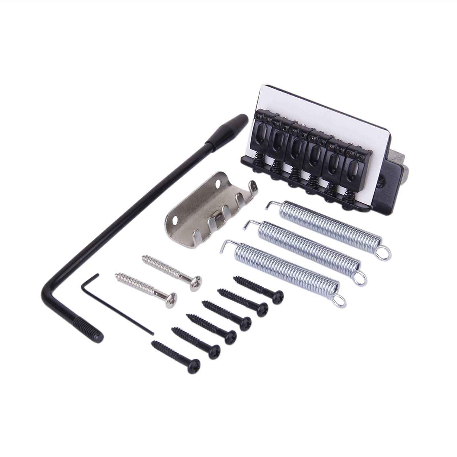 Premium Black 6-String Electric Guitar Tremolo Bridge with Tremolo Bar - Compatible with Stratocaster - Perfect for Rock, Blues & Live Performances