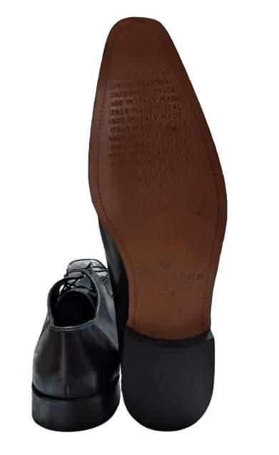 DPSLUS45 Black Pele Lace Up Leather Shoes for Men - Comfortable & Stylish Casual Dress Shoes for Work, Office, and Formal Occasions