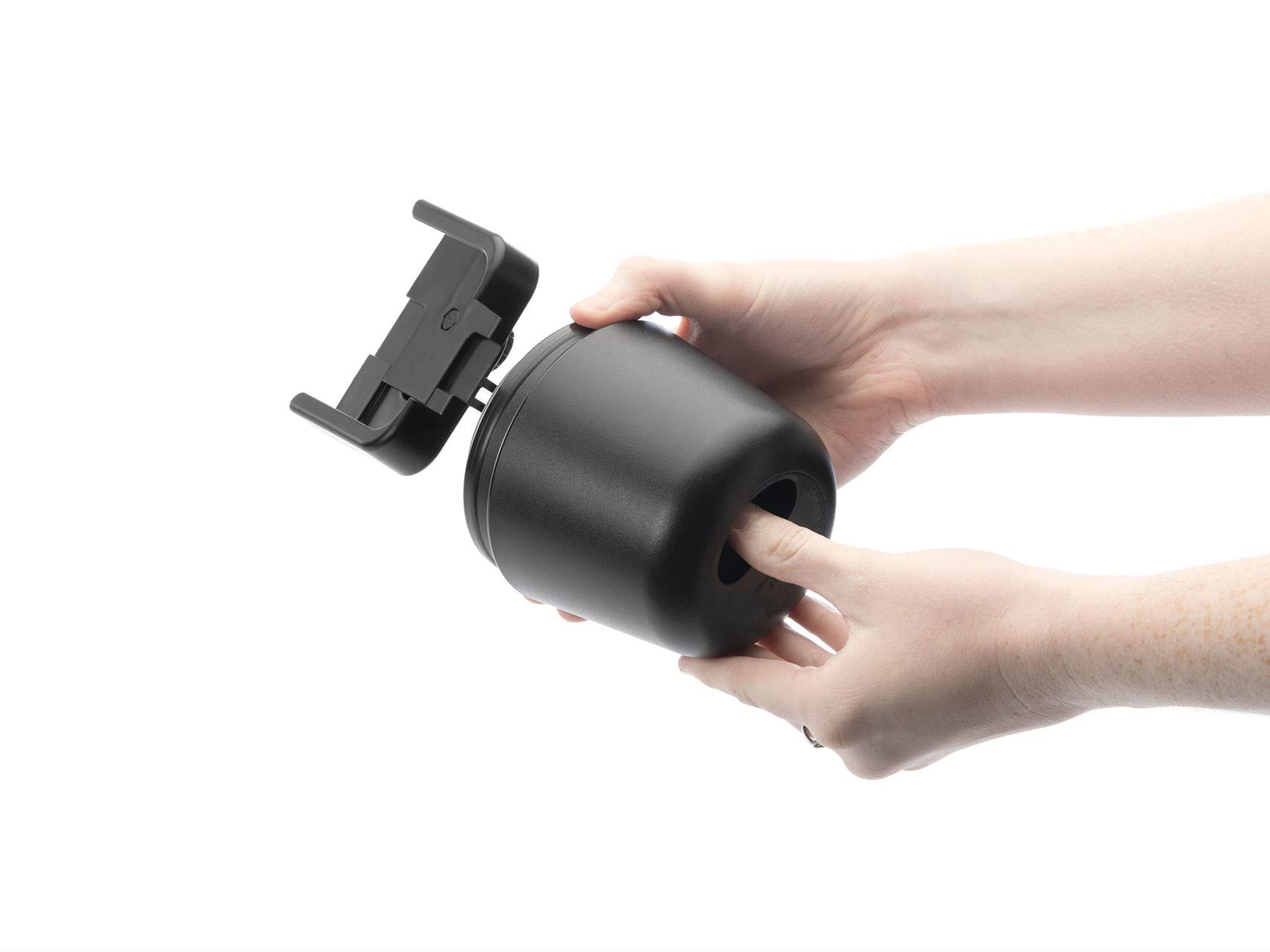 WeatherTech CupFone - Universal Adjustable Car Cup Holder Phone Mount for iPhone & Android - Open Access Design for Charging - Graphite Metal Knobs - Perfect for Road Trips, Commuting & Hands-Free Driving