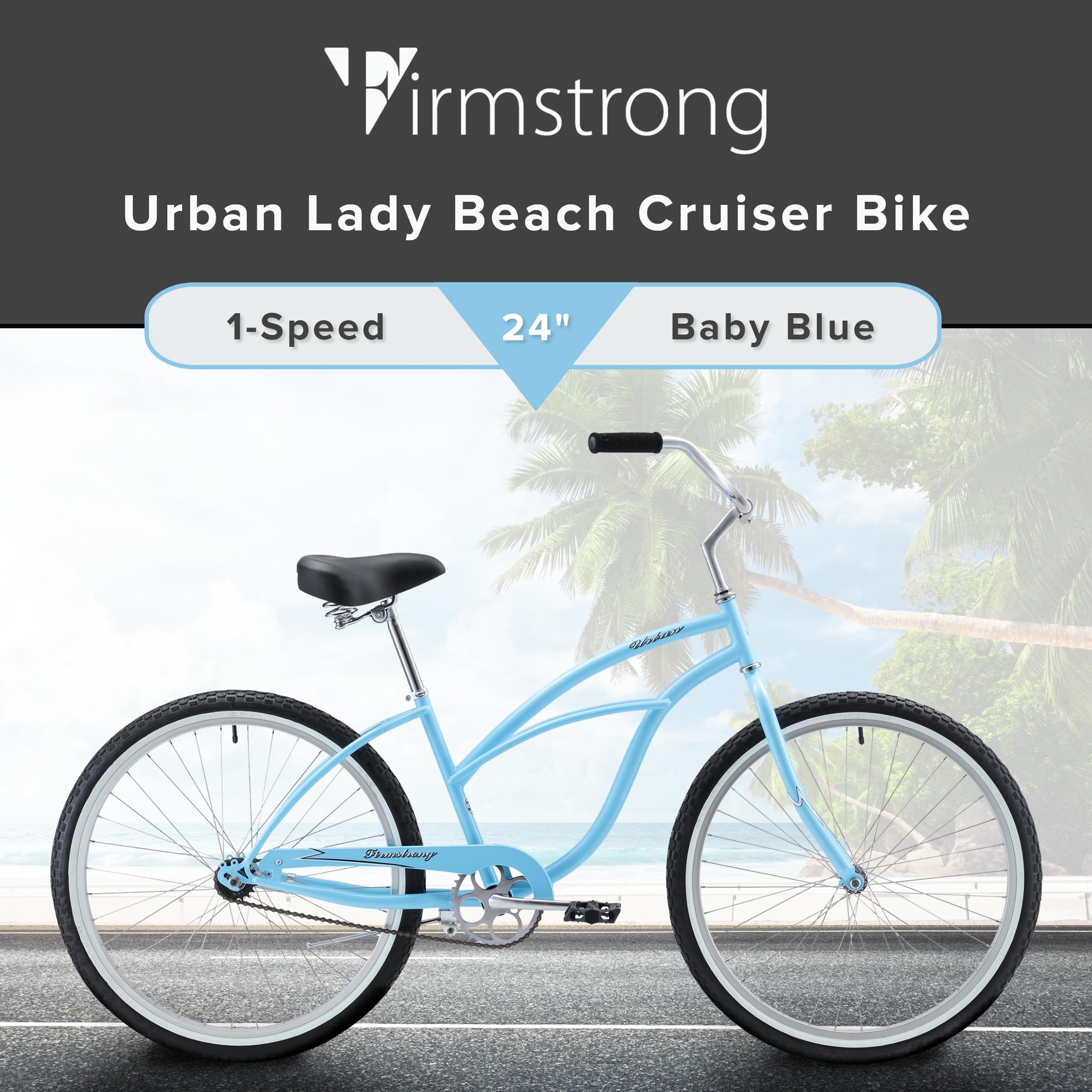 Firmstrong Urban Lady Beach Cruiser Bike - Comfortable Women's Bicycle for Casual Riding, Commuting & Beach Cruising