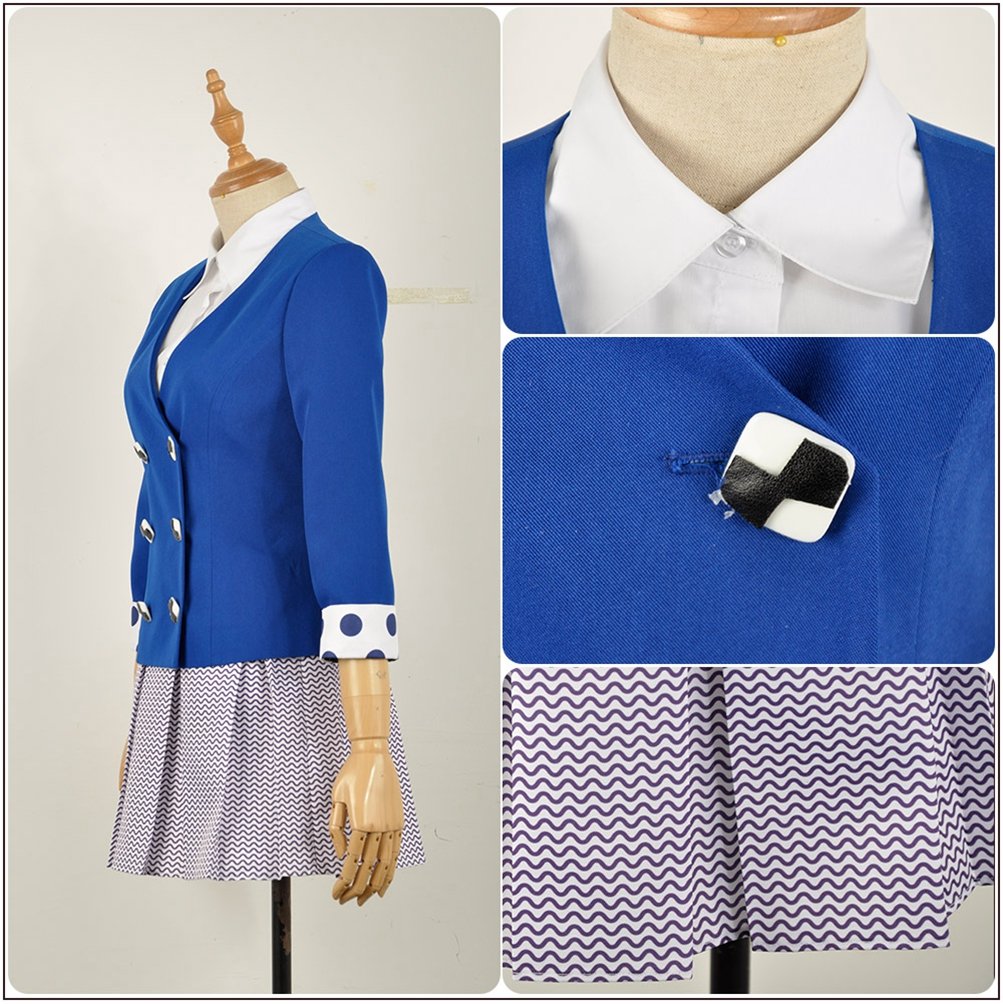 Heathers The Musical Veronica Sawyer Costume - Blue Stage School Dress for Halloween Cosplay & Theater Performances