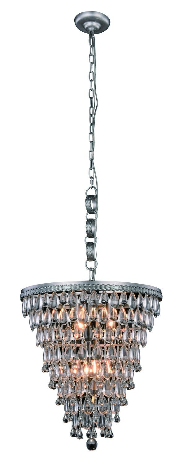 5-Light Transitional Teardrop Glass Chandelier - 18