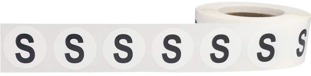 Round Letter S Labels - 500 Adhesive Dots for Inventory & Organization