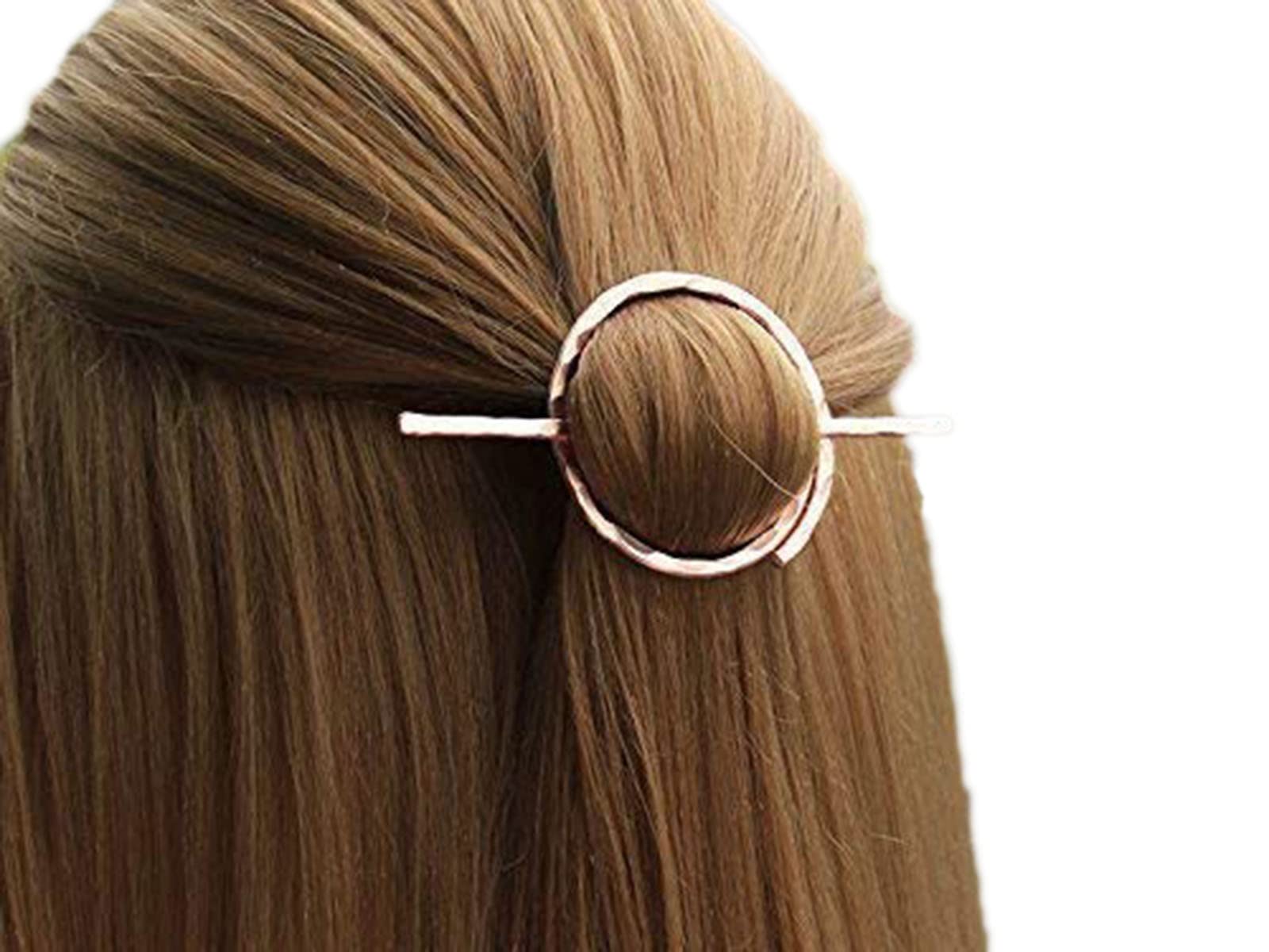 Minimalist Circle Hair Slide - Hand Forged Hair Barrette Pin | Geometric Hair Clip for Women | Perfect for Weddings, Parties & Everyday Wear | Hair Accessories Gift Idea