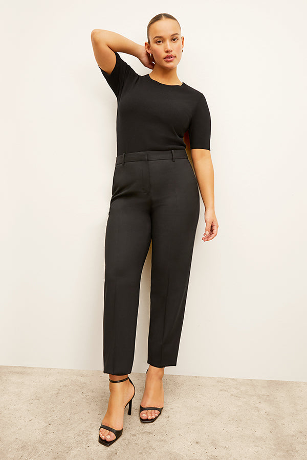 Mejia Washable Wool Twill Pants for Men & Women - Classic Black Trousers for Office, Travel & Casual Wear