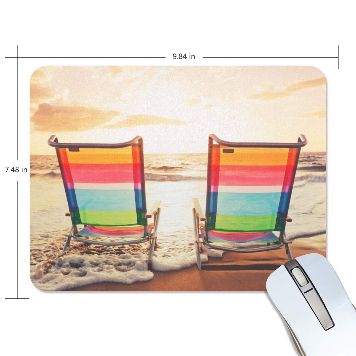 VIKKO Non-Slip Rubber Mouse Pad - 9.8 x 7.4 Inch Rectangle Gaming Mousepad with Sunset Beach Design, Perfect for Office, Home & Gaming Setup