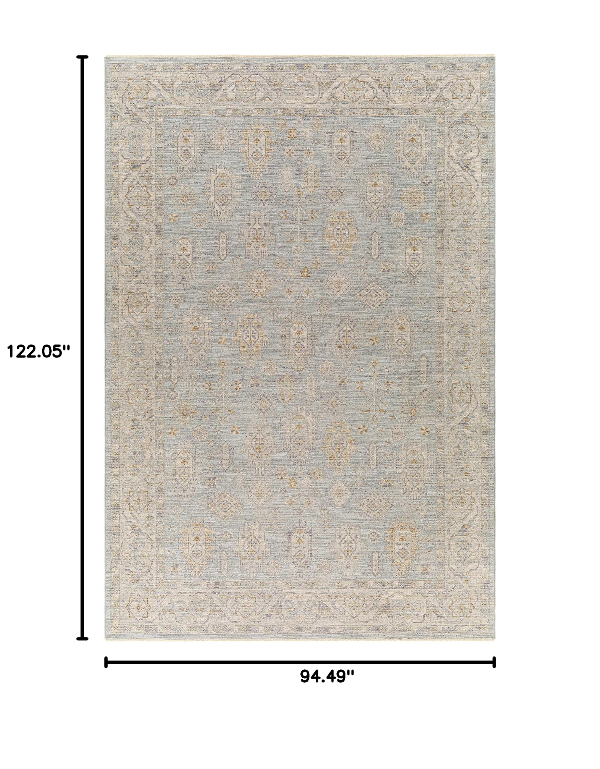 Hauteloom Modern Abstract Gray and Green Area Rug 7'10