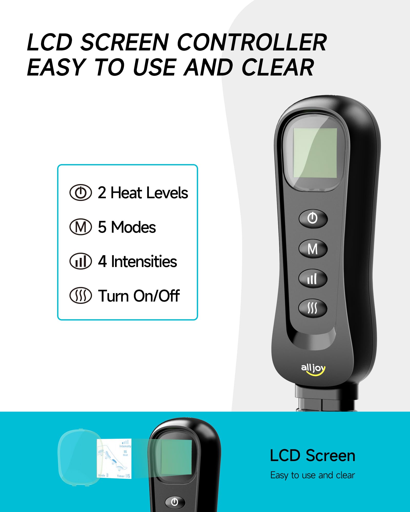ALLJOY Leg Massager with Heat & Compression - 5 Massage Modes, 4 Intensity Levels for Circulation & Pain Relief - FSA Eligible Gifts for Men, Women, Dad & Mom - Perfect for Post-Workout Recovery, Office Relaxation & Elderly Care