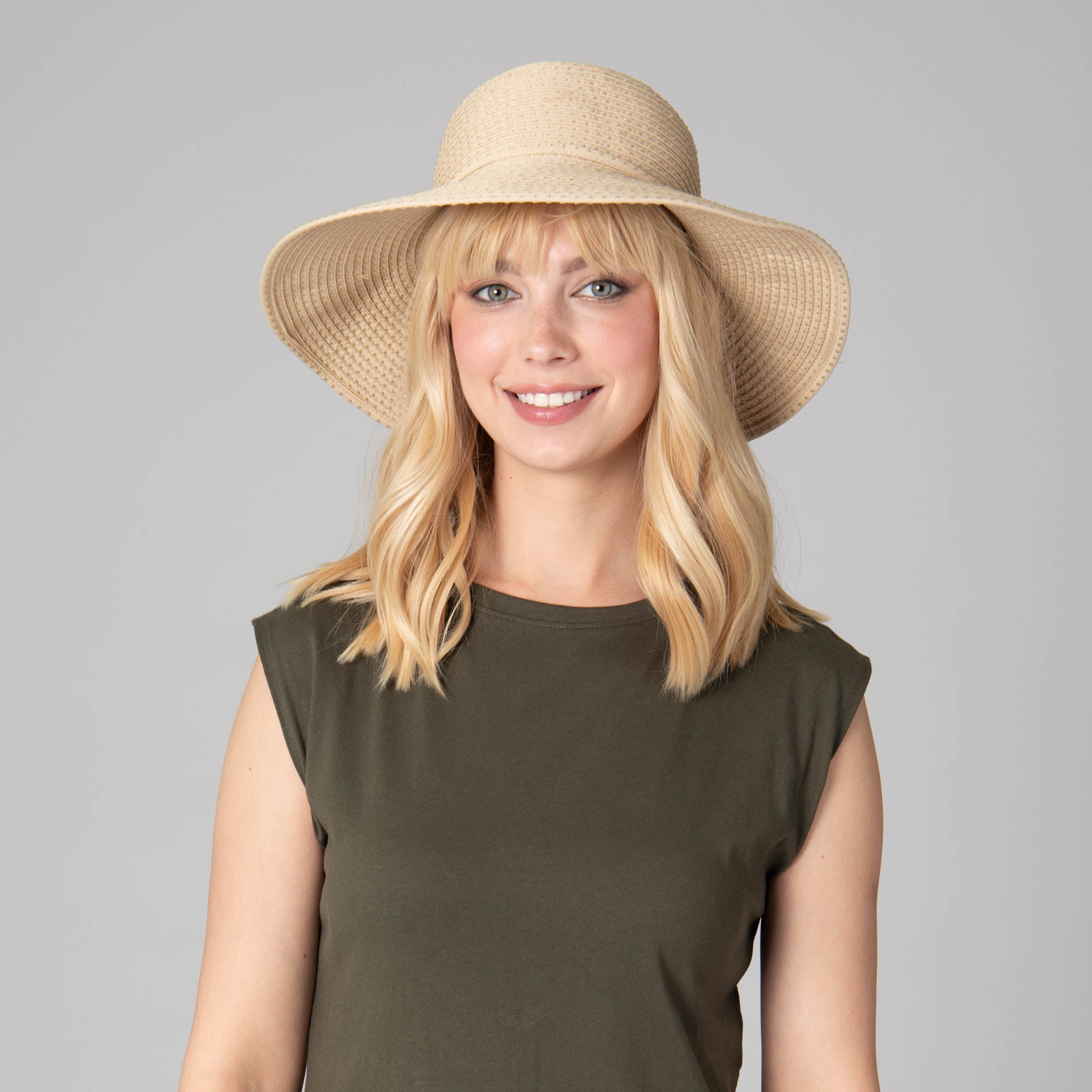 Women's Ribbon Crusher Hat - Medium Brim Sun Hat for Women - UV Protection Wide Brim Summer Hat for Beach, Garden & Outdoor Activities