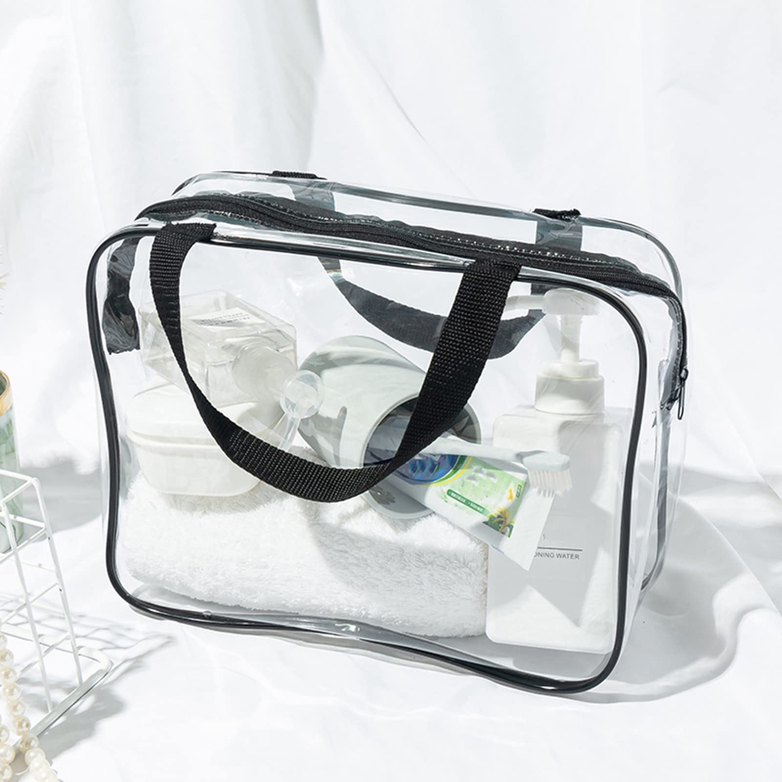 2 Pack Large Clear Toiletry Bags - Waterproof Transparent Travel Cosmetic Organizer for Makeup, Toiletries & Essentials | Perfect for Airplane Carry-on, Gym, Beach & Vacation Packing