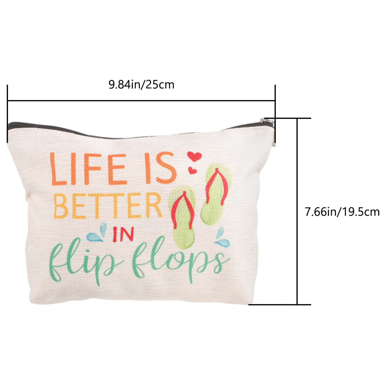 EXCLUZO Cotton Linen Makeup Bag - Zippered Cosmetic Organizer for Women | Travel Toiletry Pouch, Pencil Case & Multipurpose Storage | Perfect for Travel, Daily Use & Gift Giving