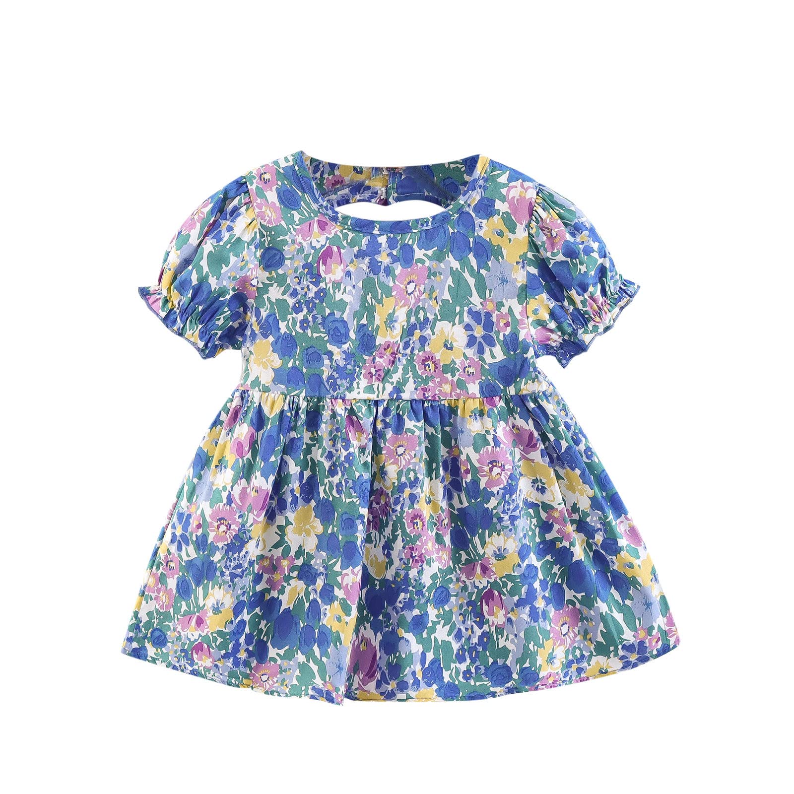 Sunflower Print Toddler Girls Dress - Short Sleeve Floral Summer Beach Dress for Baby Girls | Perfect for Outdoor Play, Birthday Parties & Photo Shoots