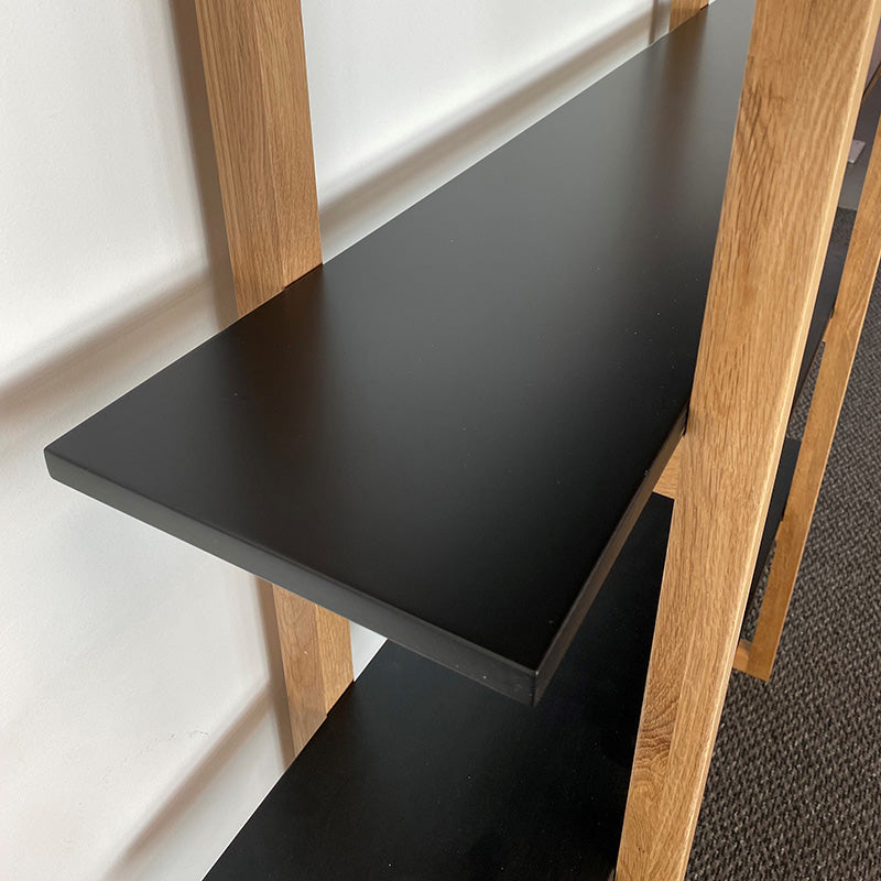 MAREN 110cm Display Unit - Natural & Black Wooden Shelf for Living Room, Bedroom, or Office Storage & Organization