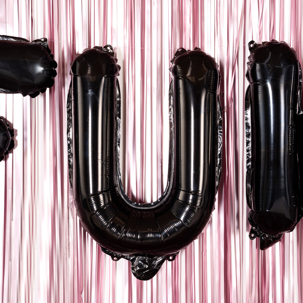 Balloonify Black Mylar Letter U Balloon - 16 Inch Large Foil Alphabet Balloon for Birthday Party Decorations, Graduation, Baby Shower & Wedding Celebrations