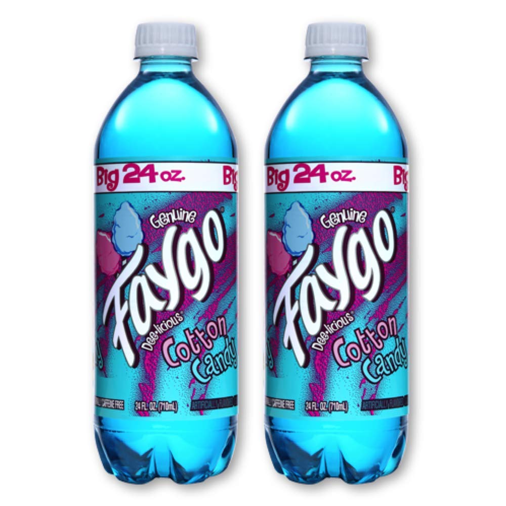 Faygo Cotton Candy Soda - 24 oz (2 Pack) - Refreshing Bubblegum Flavor for Parties, Events & Nostalgic Treats