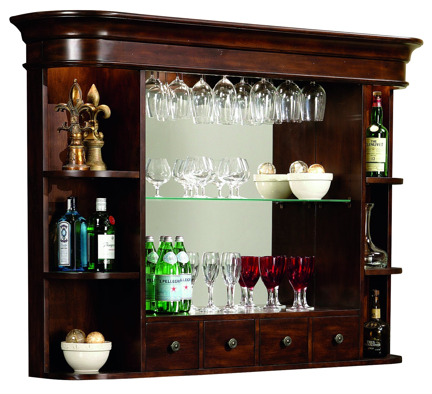 Howard Miller Wood Liquor Cabinet with LED Display - Home Bar Storage for Living Room & Decor