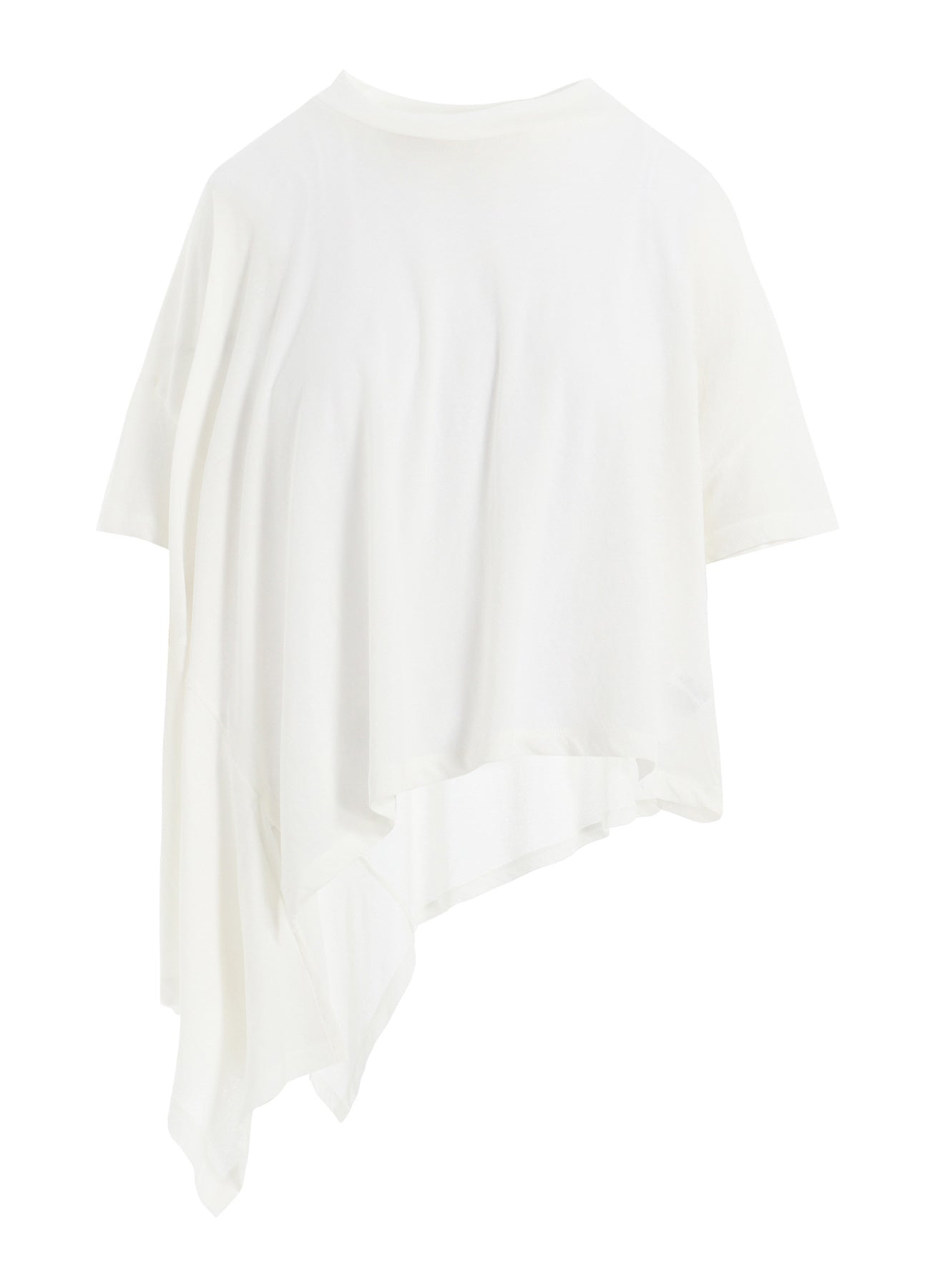 Asymmetrical Cropped Cotton Jersey Top - Women's Casual Short Sleeve Tee for Summer Outfits & Streetwear Fashion