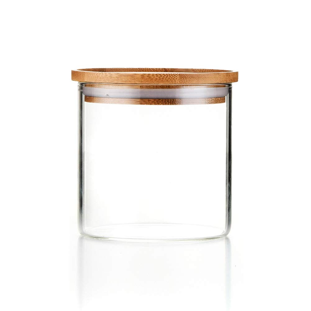 Sweejar 18 oz Glass Food Storage Jars with Airtight Bamboo Lids - Kitchen Canister Set for Tea, Coffee, Spices, Sugar & Dry Goods | Perfect for Pantry Organization & Countertop Display