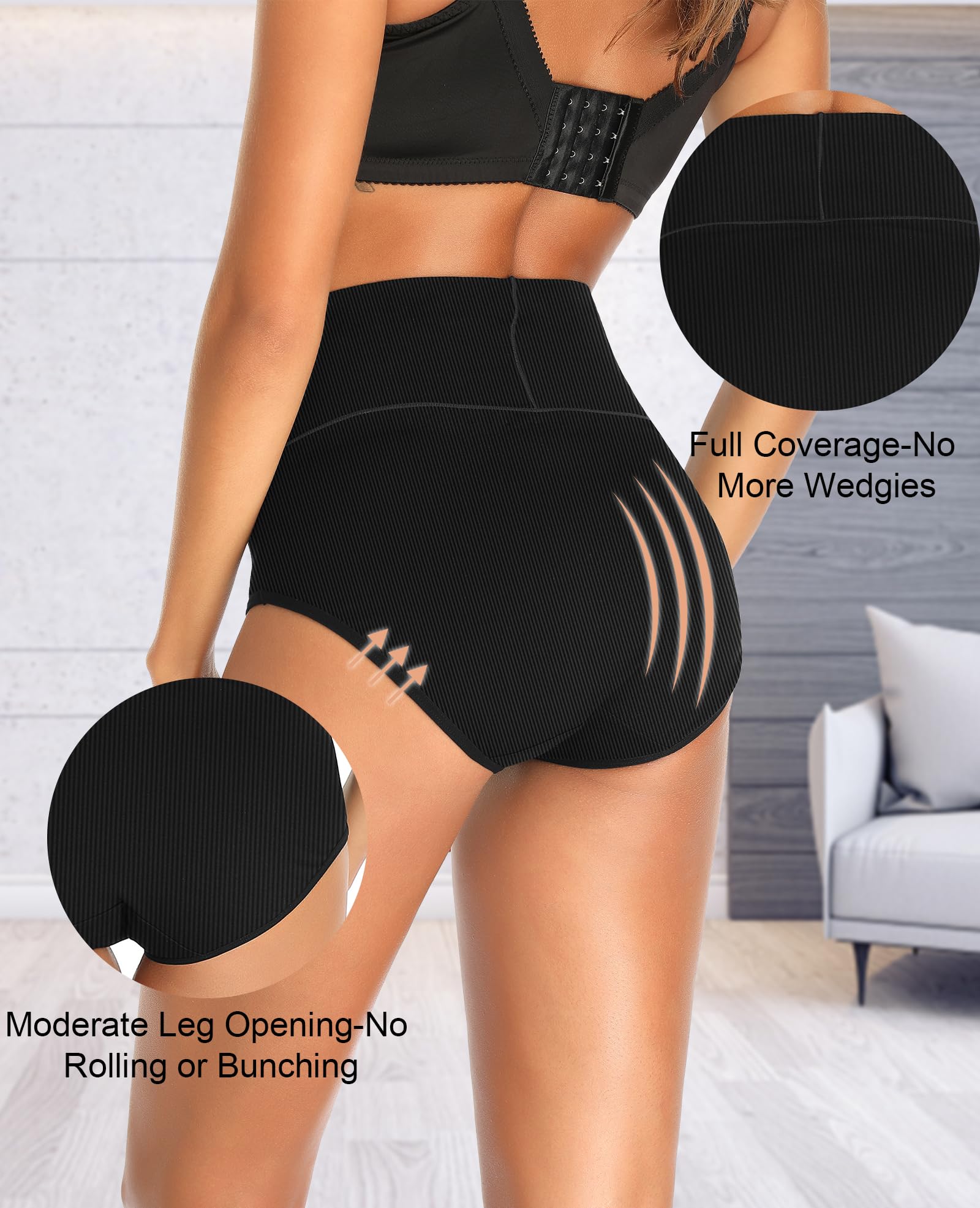 High Waisted Women's Underwear - Cotton Tummy Control Postpartum Panties - Full Coverage Soft Comfortable Briefs for Everyday Wear, Maternity & Post Surgery Recovery