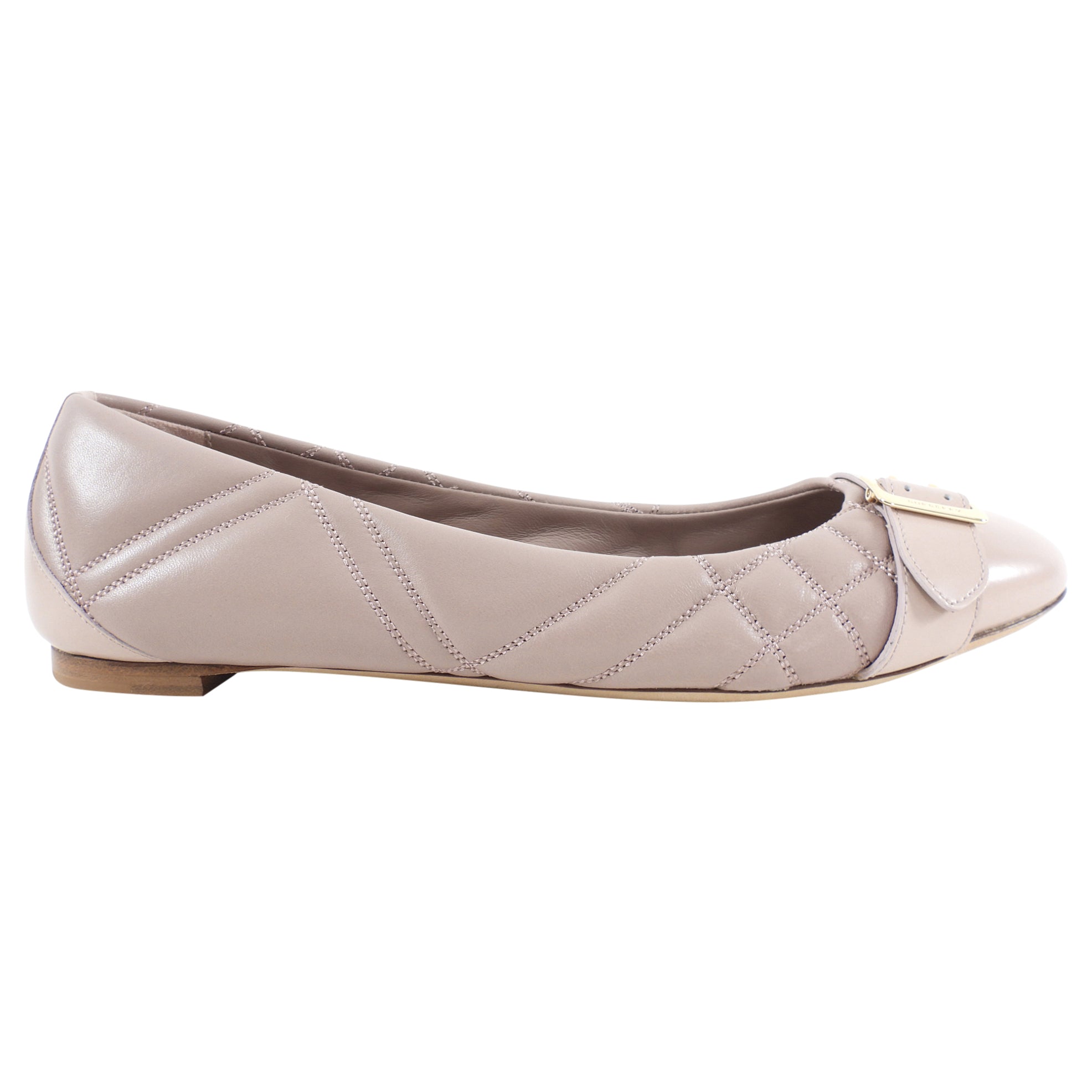 Burberry Leather Quilted Ballet Flats for Women - Size 39.5 | Classic Designer Comfort Shoes for Work, Travel & Casual Outfits