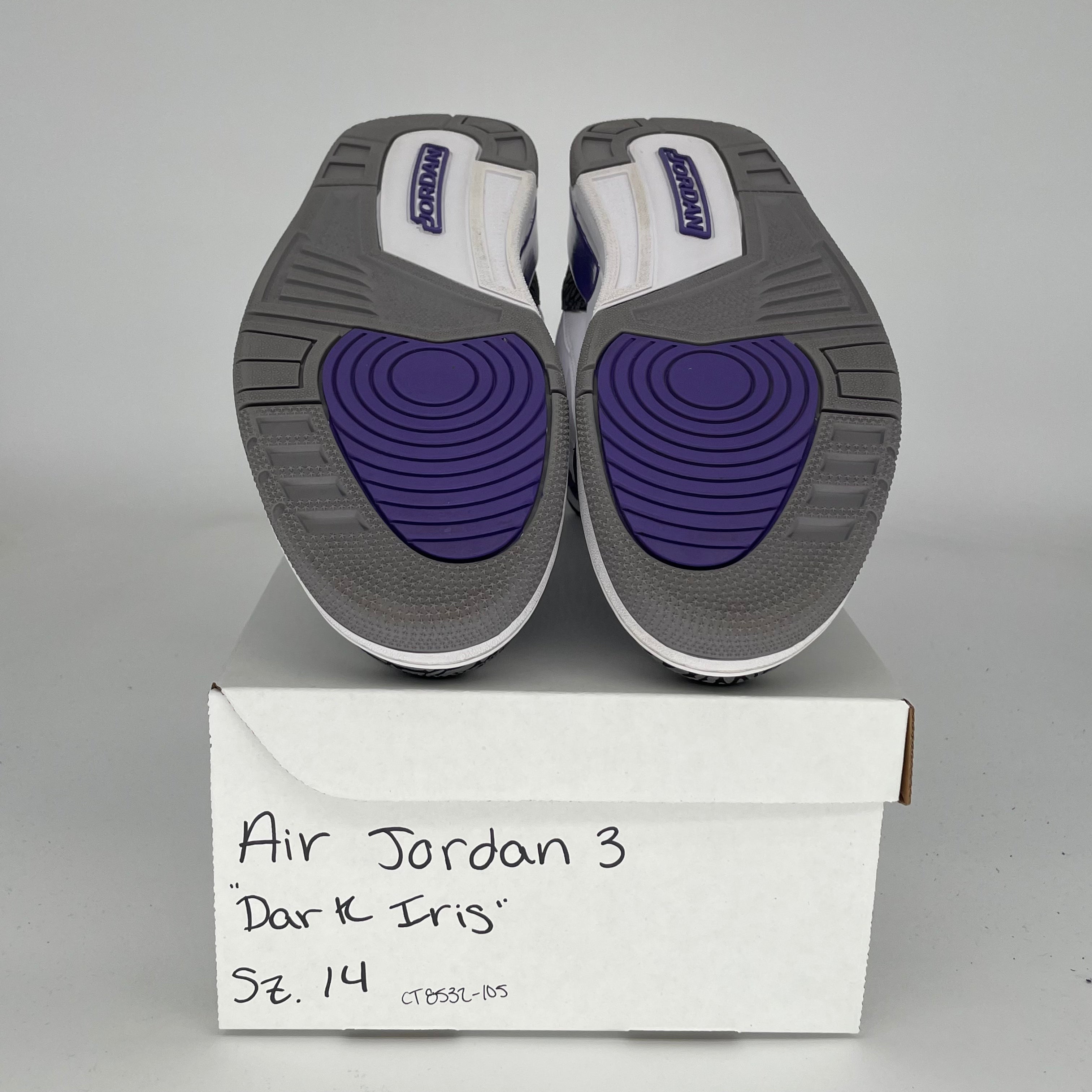 AIR JORDAN 3 DARK IRIS Men's Basketball Shoes - Size 14 (CT8532-105) - Retro Sneakers for Running, Gym & Streetwear Fashion