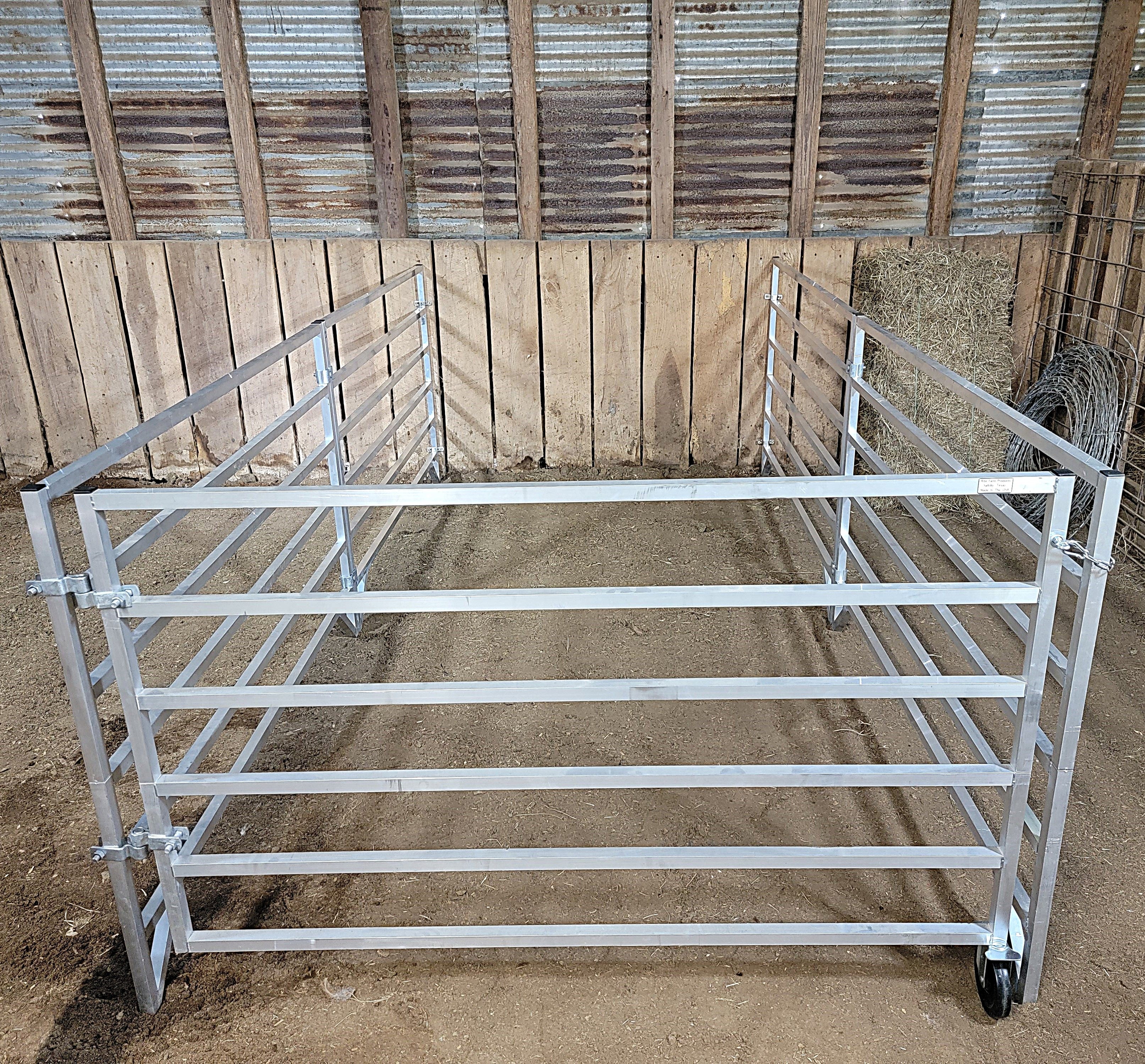 5 Ft X 10 Ft Aluminum Stall Kit with 6 Rails - Wall Mounted Horse Stall (4 Panels + 1 Gate) for Barns, Stables & Indoor Riding Arenas